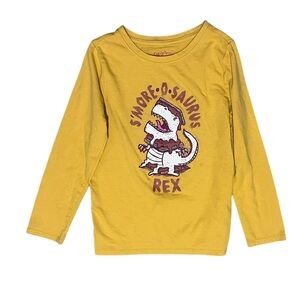 Kids Long Sleeve Tee Smore-a-saurus Dinosaur Sparkly Graphic Tee
